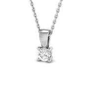 Round-Cut Diamond Pendant in 10K/14K gold and platinum with certified lab-grown or natural diamonds