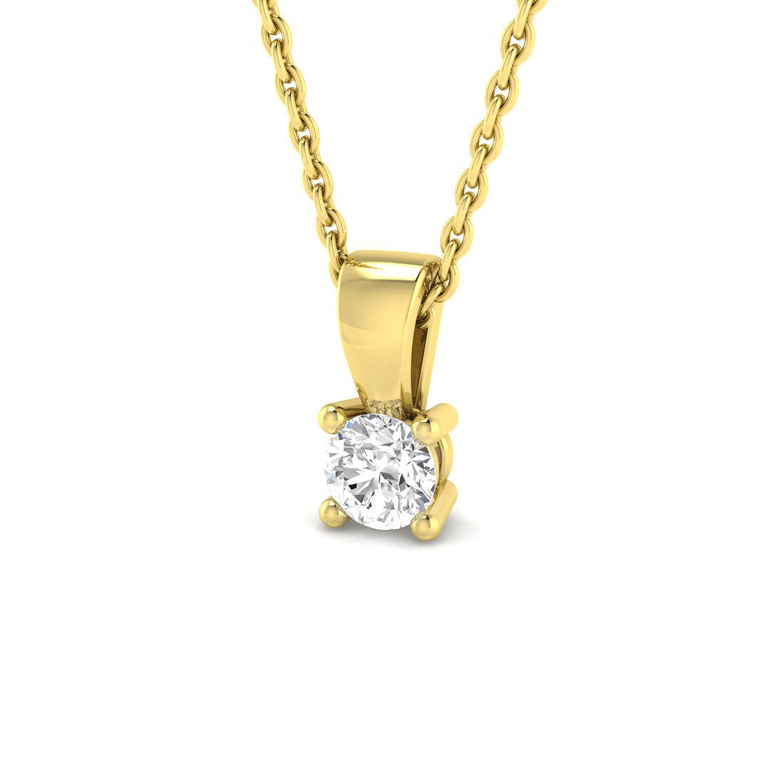 Round-Cut Diamond Pendant in 10K/14K gold and platinum with certified lab-grown or natural diamonds