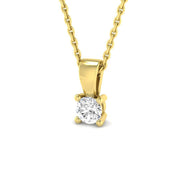 Round-Cut Diamond Pendant in 10K/14K gold and platinum with certified lab-grown or natural diamonds