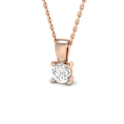 Round-Cut Diamond Pendant in 10K/14K gold and platinum with certified lab-grown or natural diamonds