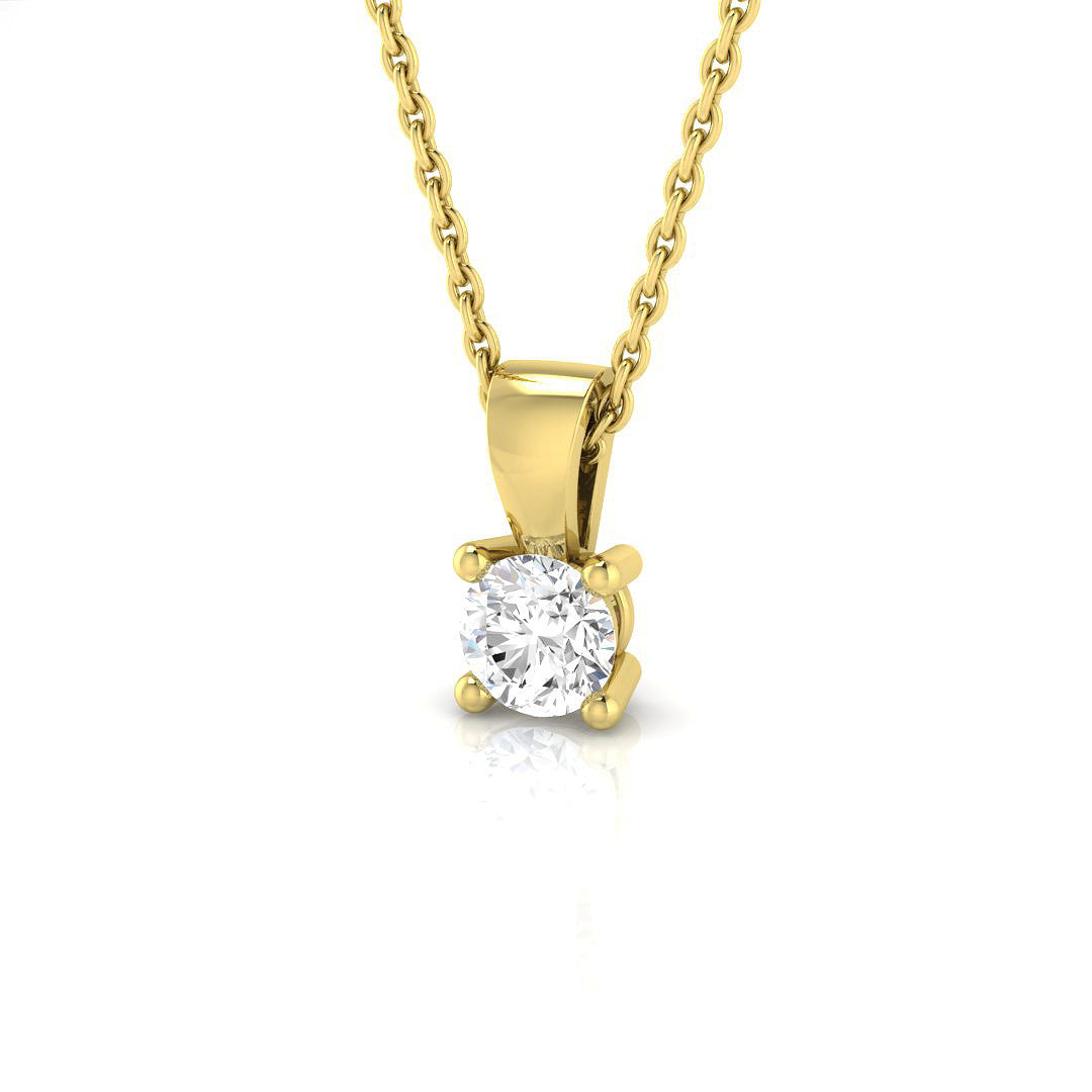Round-Cut Diamond Pendant in 10K/14K gold and platinum with certified lab-grown or natural diamonds