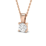 Round-Cut Diamond Pendant in 10K/14K gold and platinum with certified lab-grown or natural diamonds
