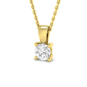 Round-Cut Diamond Pendant in 10K/14K gold and platinum with certified lab-grown or natural diamonds