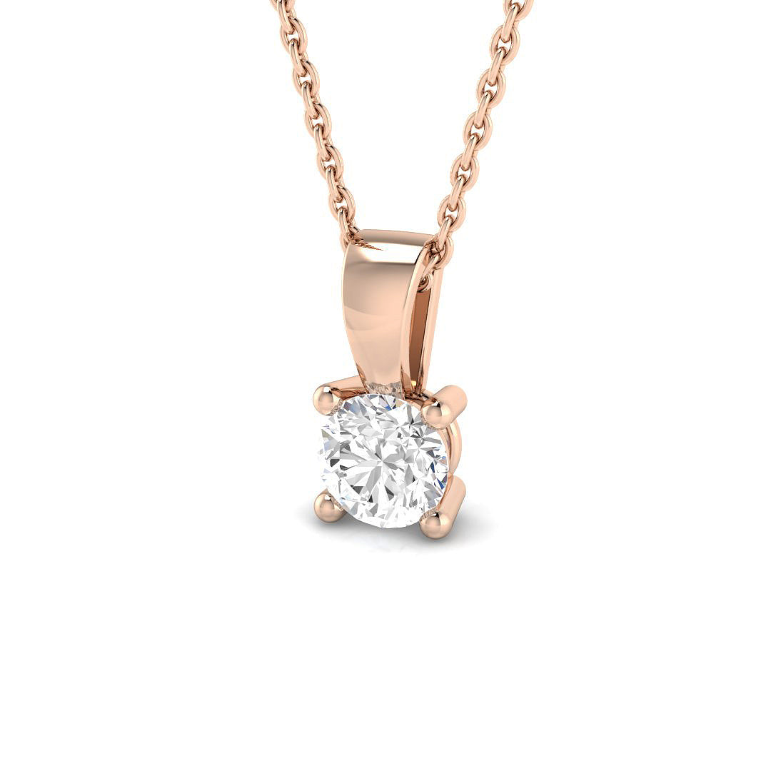 Round-Cut Diamond Pendant in 10K/14K gold and platinum with certified lab-grown or natural diamonds