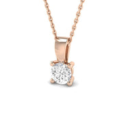Round-Cut Diamond Pendant in 10K/14K gold and platinum with certified lab-grown or natural diamonds