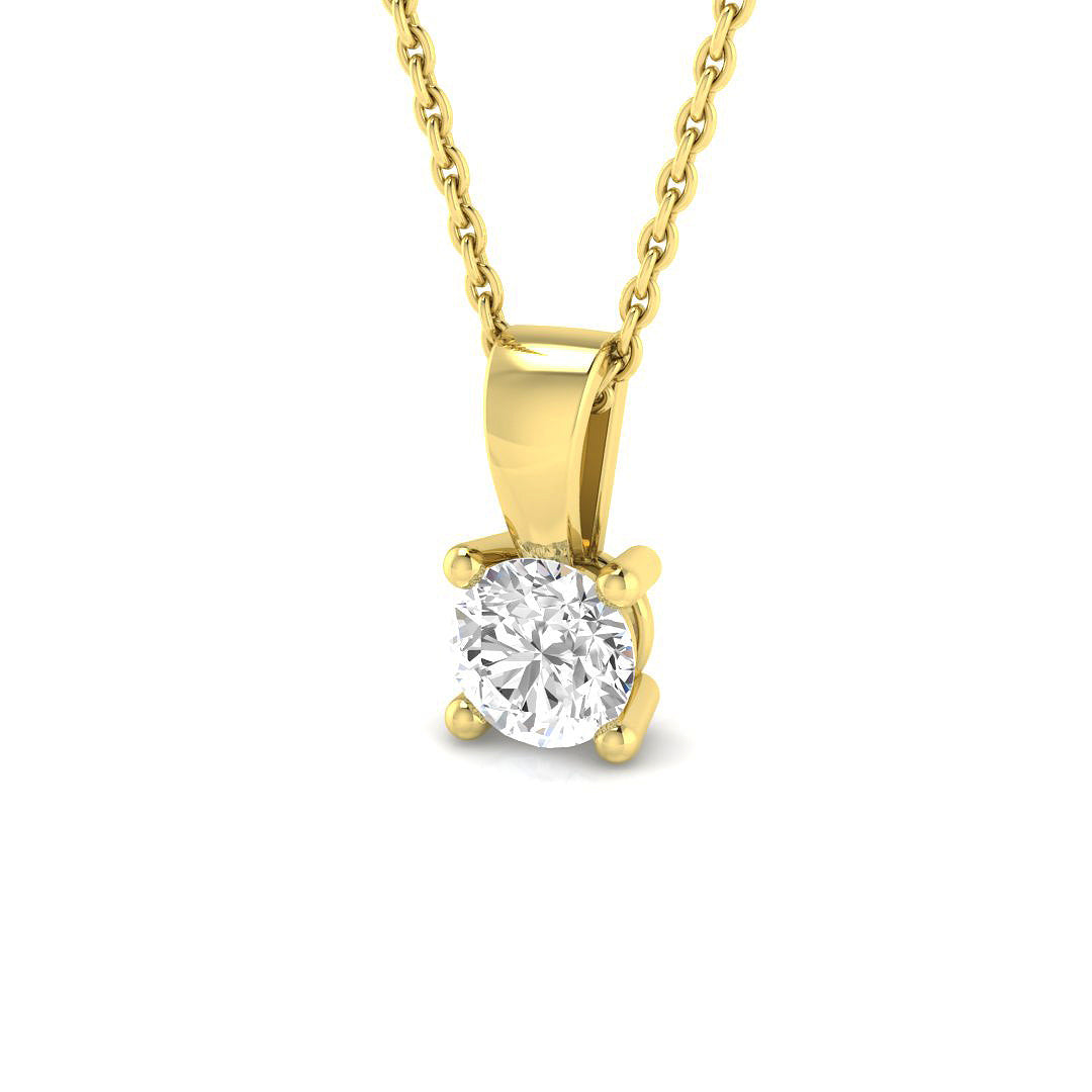 Round-Cut Diamond Pendant in 10K/14K gold and platinum with certified lab-grown or natural diamonds