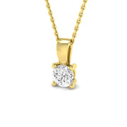 Round-Cut Diamond Pendant in 10K/14K gold and platinum with certified lab-grown or natural diamonds