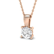 Round-Cut Diamond Pendant in 10K/14K gold and platinum with certified lab-grown or natural diamonds