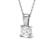 Round-Cut Diamond Pendant in 10K/14K gold and platinum with certified lab-grown or natural diamonds