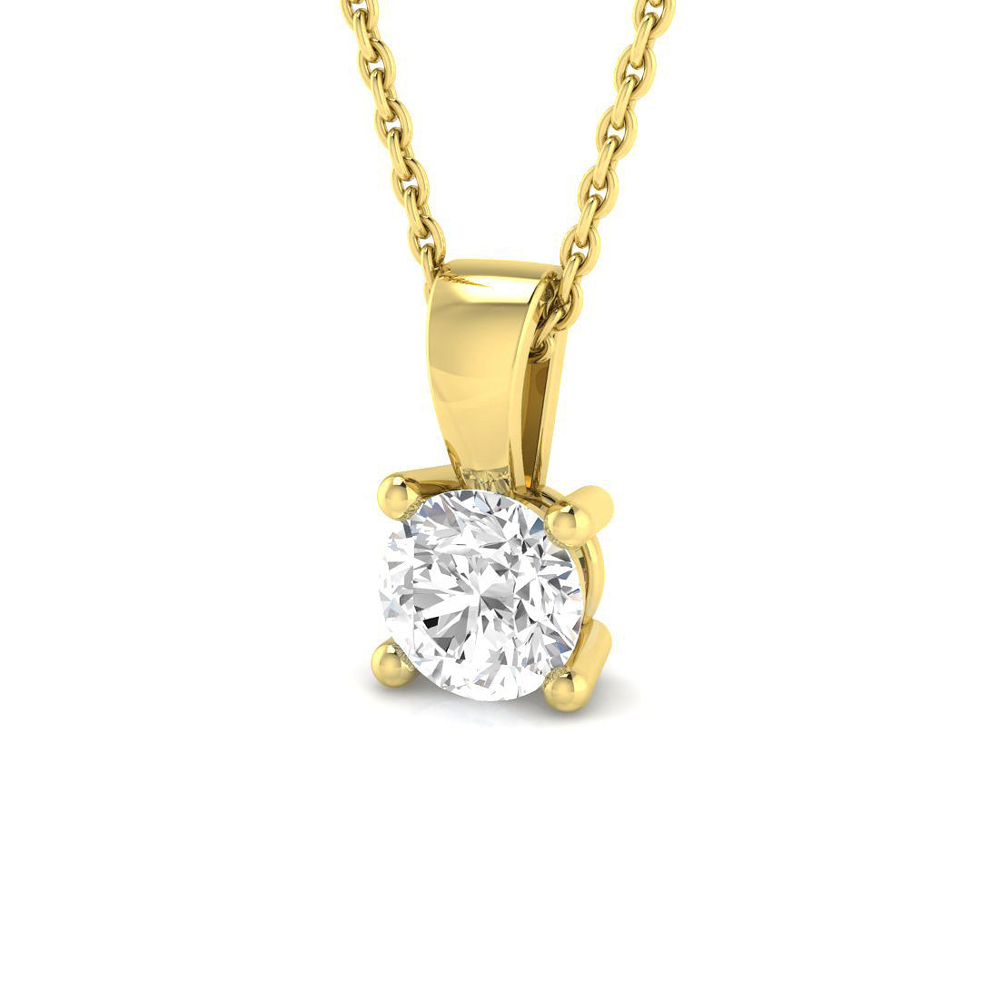 Round-Cut Diamond Pendant in 10K/14K gold and platinum with certified lab-grown or natural diamonds