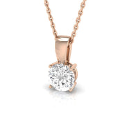 Round-Cut Diamond Pendant in 10K/14K gold and platinum with certified lab-grown or natural diamonds