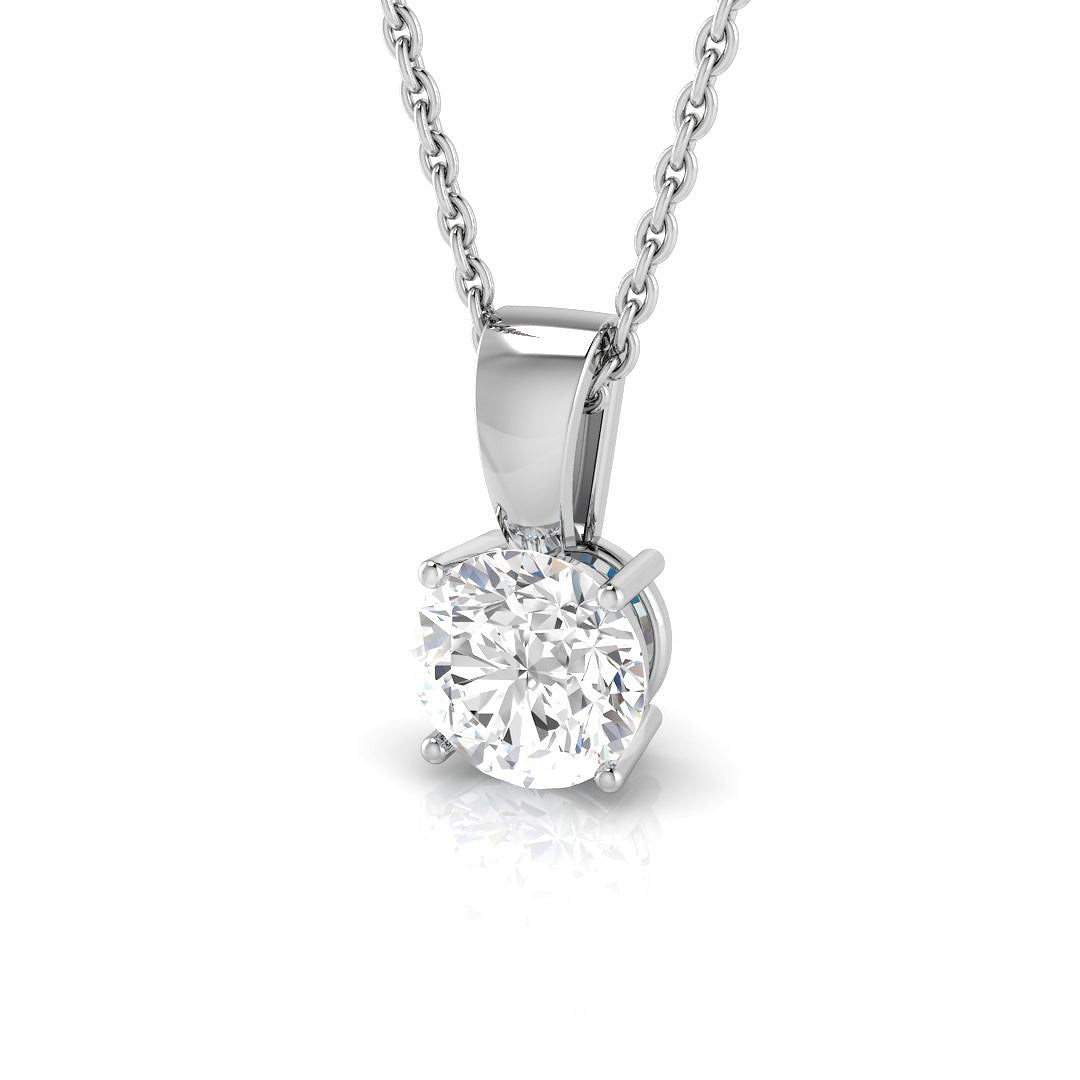 Round-Cut Diamond Pendant in 10K/14K gold and platinum with certified lab-grown or natural diamonds