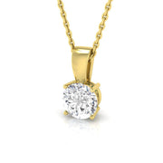 Round-Cut Diamond Pendant in 10K/14K gold and platinum with certified lab-grown or natural diamonds