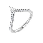 Pear-Shaped Diamond Wishbone Ring in 10K/14K gold and platinum with certified lab-grown or natural diamonds