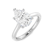 Pear Shape Natural & Lab Grown Diamond Solitaire Ring in 10K/14K gold and platinum with certified lab-grown or natural diamonds