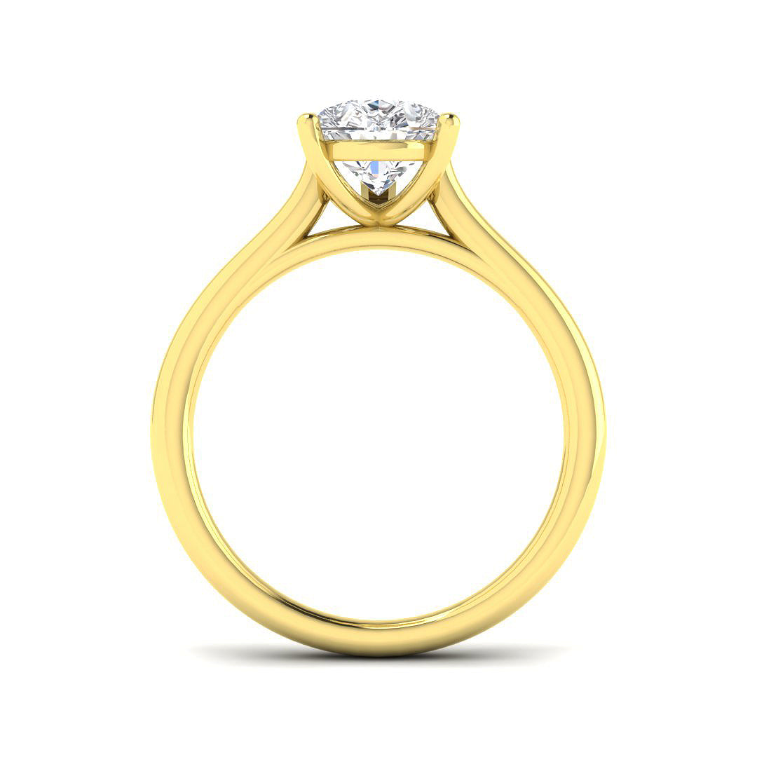 Pear Shape Natural & Lab Grown Diamond Solitaire Ring in 10K/14K gold and platinum with certified lab-grown or natural diamonds