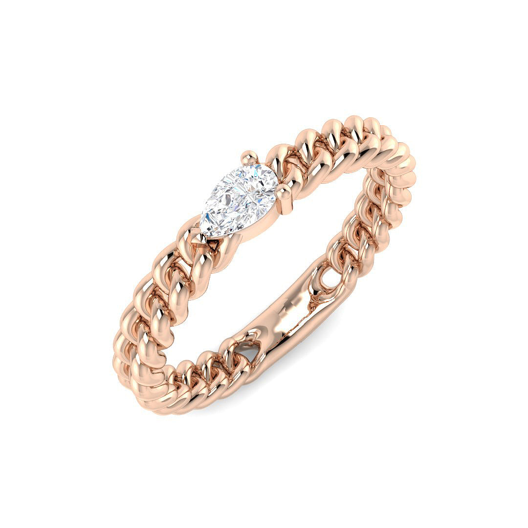 Pear Shaped Diamond Solitaire Ring in in 10K/14K gold and platinum with certified lab-grown or natural diamonds