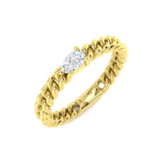Pear Shaped Diamond Solitaire Ring in in 10K/14K gold and platinum with certified lab-grown or natural diamonds