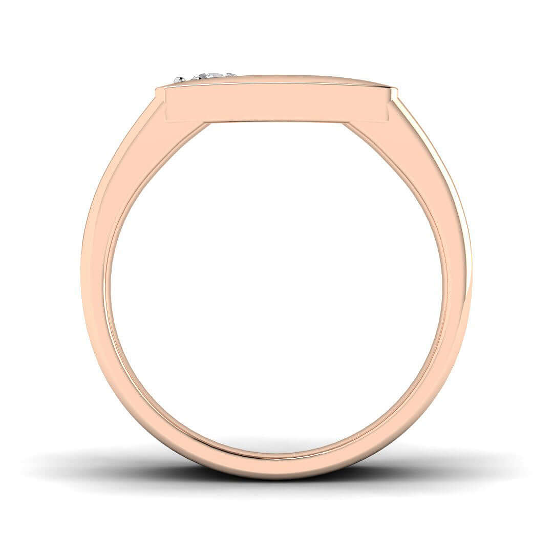 Men’s Modern Diamond Signet Ring with Angled Centre Stone in Gold & in 10K/14K gold and platinum with certified lab-grown or natural diamonds