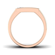 Men’s Modern Diamond Signet Ring with Angled Centre Stone in Gold & in 10K/14K gold and platinum with certified lab-grown or natural diamonds