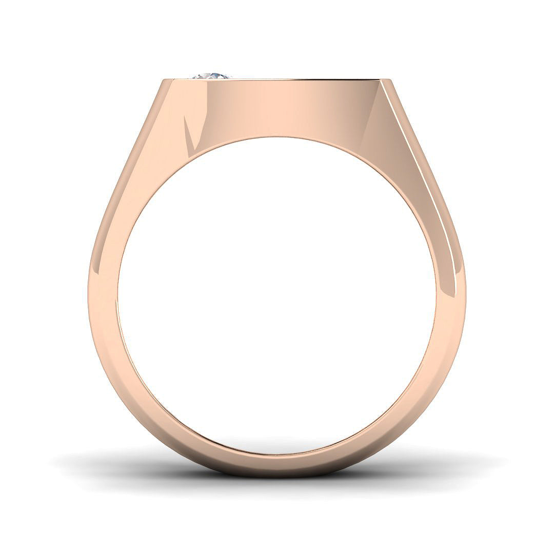 Men’s Round Diamond Signet Ring in Gold & in 10K/14K gold and platinum with certified lab-grown or natural diamonds