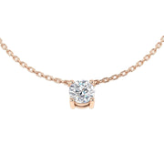 Floating Round Diamond Pendant Without Chain in in 10K/14K gold and platinum with certified lab-grown or natural diamonds