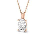 Lab Grown Oval Diamond Pendant in 10K/14K gold and platinum with certified lab-grown or natural diamonds