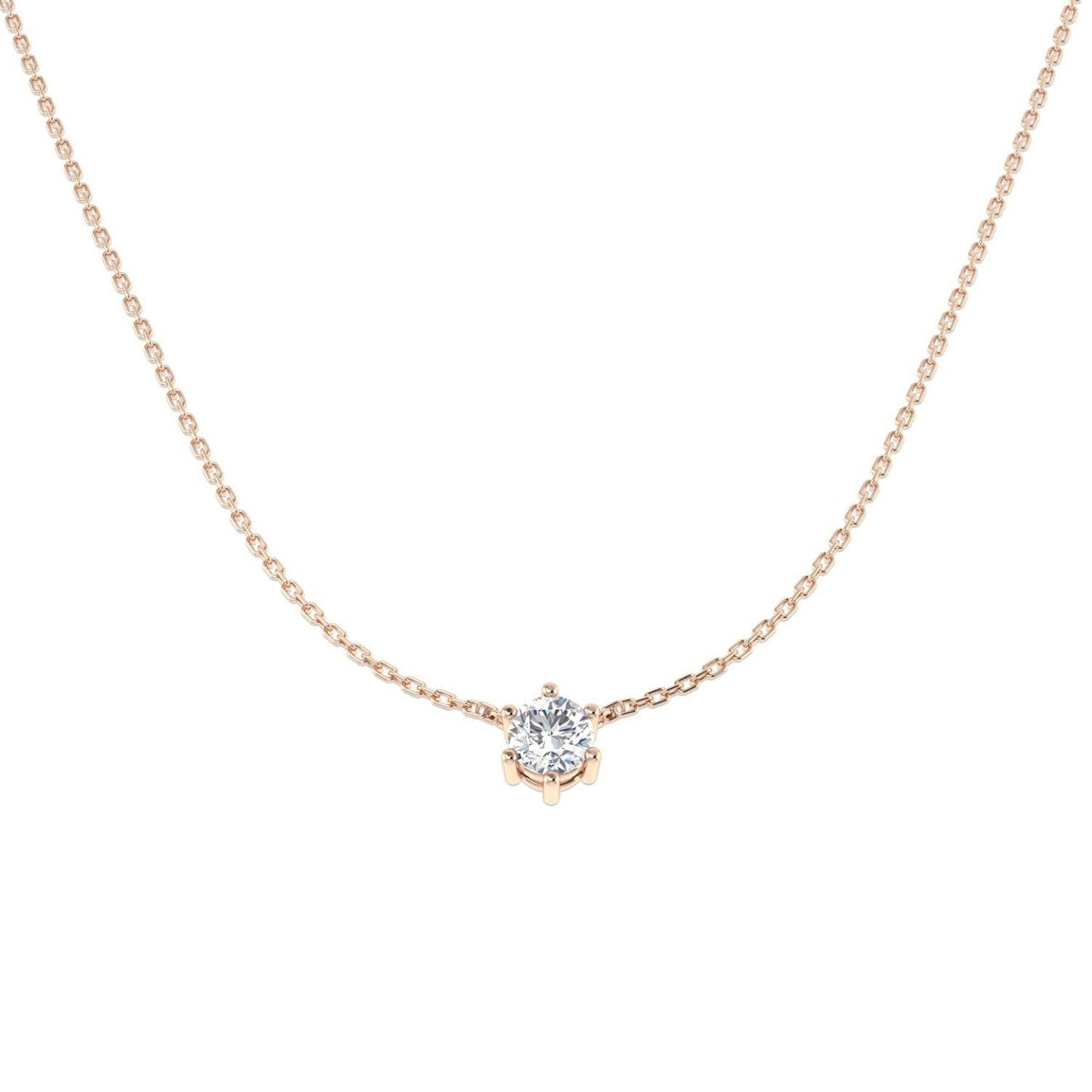 Minimal Diamond Necklace in 10K/14K gold and platinum with certified lab-grown or natural diamonds