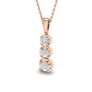 Lab Grown Three Stone Diamond Pendant Without Chain UK Hallmarked in 10K/14K gold and platinum with certified lab-grown or natural diamonds