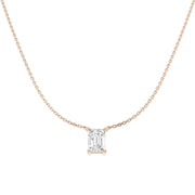 Lab Grown Emerald Cut Diamond Necklace in 10K/14K gold and platinum with certified lab-grown or natural diamonds
