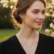 Minimal Diamond Necklace in 10K/14K gold and platinum with certified lab-grown or natural diamonds