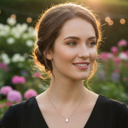 Lab Grown Emerald Cut Diamond Necklace in 10K/14K gold and platinum with certified lab-grown or natural diamonds