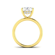 Radiant & Round Hidden Halo Diamond Ring in 10K/14K gold and platinum with certified lab-grown or natural diamonds
