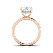 Radiant & Round Hidden Halo Diamond Ring in 10K/14K gold and platinum with certified lab-grown or natural diamonds