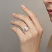 Emerald Cut Diamond Solitaire Engagement Ring in 10K/14K gold and platinum with certified lab-grown or natural diamonds