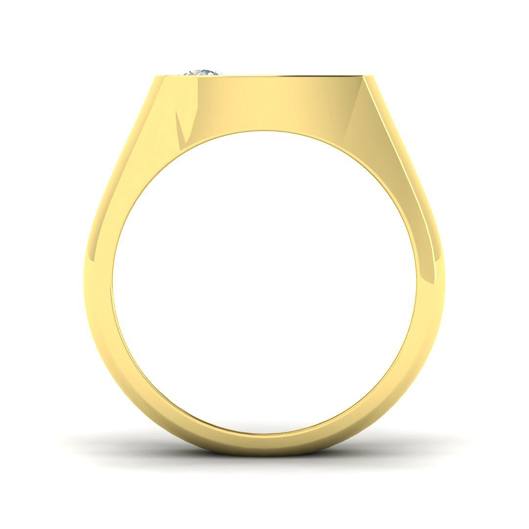Men’s Round Diamond Signet Ring in Gold & in 10K/14K gold and platinum with certified lab-grown or natural diamonds