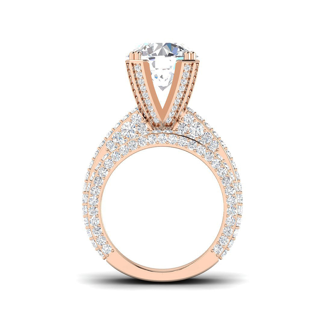 Pavé Split Band Diamond Wedding Ring Set in 10K/14K gold and platinum with certified lab-grown or natural diamonds