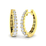 Hoop Earrings - Round Premium Diamond Sparkle in 10K/14K gold and platinum with certified lab-grown or natural diamonds