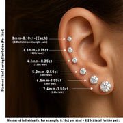 Stud Earrings with Round Brilliant Diamonds - 4ct to 8ct in 10K/14K gold and platinum with certified lab-grown or natural diamonds