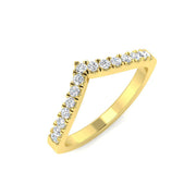 Claw Set V Shape Diamond Chevron Ring in 10K/14K gold and platinum with certified lab-grown or natural diamonds