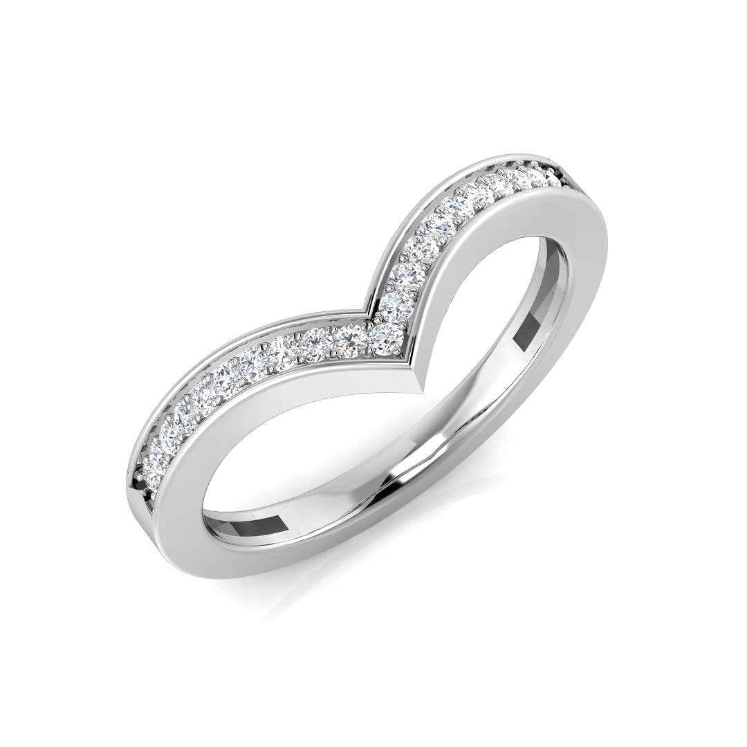 Rounded Diamond Wishbone Ring in 10K/14K gold and platinum with certified lab-grown or natural diamonds