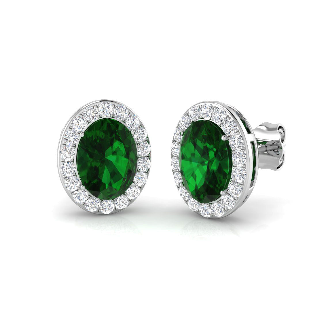 Emerald Cut Diamond Earrings 3ct Gold & Platinum - UK Hallmarked Studs in 10K/14K gold and platinum with certified lab-grown or natural diamonds