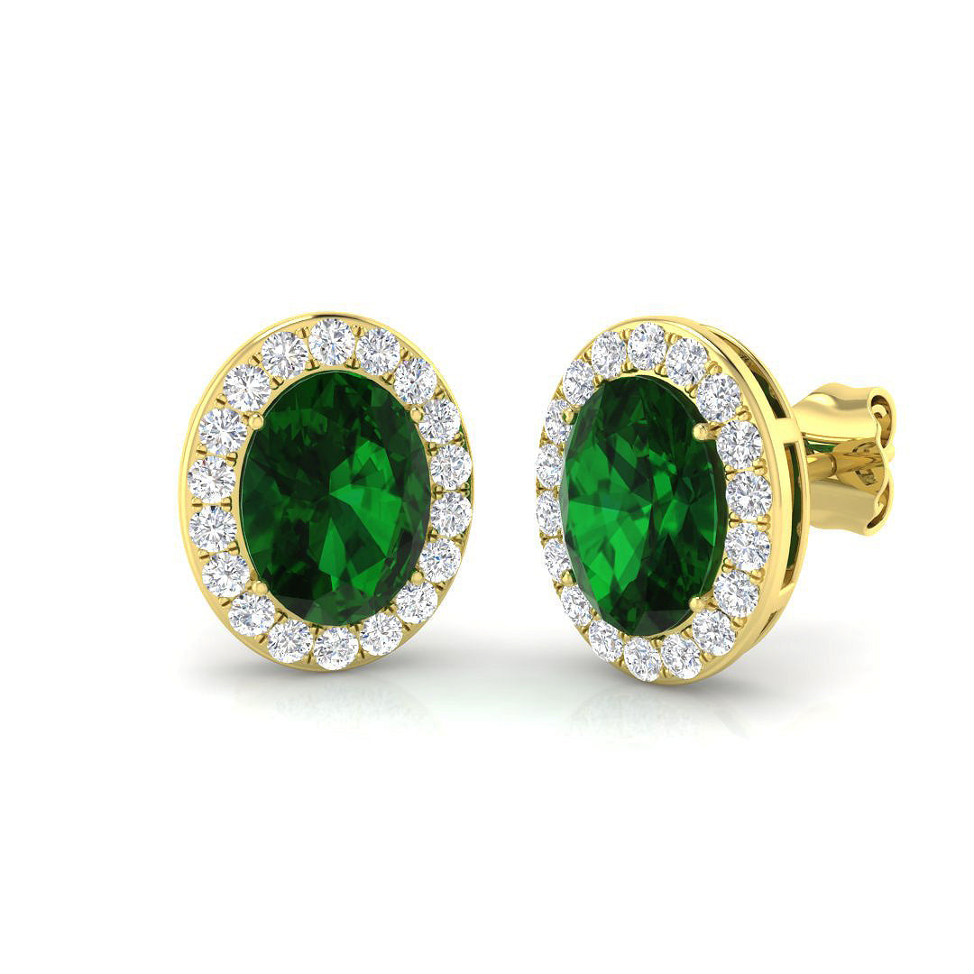 Emerald Cut Diamond Earrings 3ct Gold & Platinum - UK Hallmarked Studs in 10K/14K gold and platinum with certified lab-grown or natural diamonds