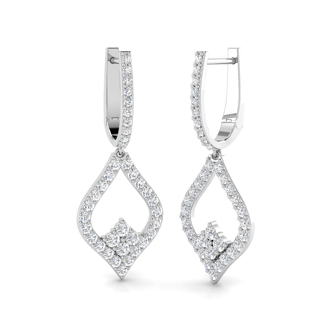 Deeyy Luxury Gold Diamond Drop & Trilogy Earrings, 1ct Elegant Design in 10K/14K gold and platinum with certified lab-grown or natural diamonds