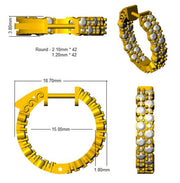 Hoop Earrings - 1.5 Carat Shared Prong Setting Brilliance in 10K/14K gold and platinum with certified lab-grown or natural diamonds