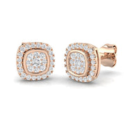 0.25Ct Diamond Cluster Stud Earrings in 10K/14K gold and platinum with certified lab-grown or natural diamonds