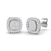 0.25Ct Diamond Cluster Stud Earrings in 10K/14K gold and platinum with certified lab-grown or natural diamonds