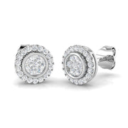 0.25Ct Cluster Diamond Stud Earrings in 10K/14K gold and platinum with certified lab-grown or natural diamonds