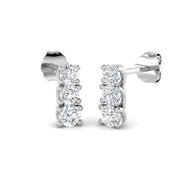Elegant Dalsy Gold Drop & Trilogy Diamond Earrings - 0.5ct to 1ct in 10K/14K gold and platinum with certified lab-grown or natural diamonds