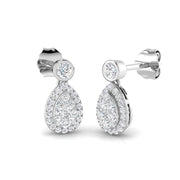 Dausy Elegant Gold Drop & Trilogy Diamond Earrings 0.33ct to 1ct in 10K/14K gold and platinum with certified lab-grown or natural diamonds